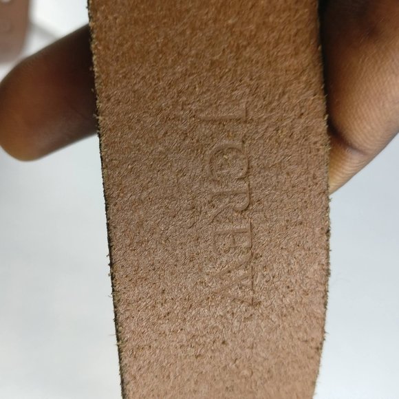 Leather Belt Roller-buckle Italian Leather 34 Earthy Brown Minimalist 43" long - Picture 6 of 10